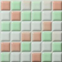 サンプル　プチコレMIX:モザイクタイル【ホワイト/ライトグリーン/ピンク】
